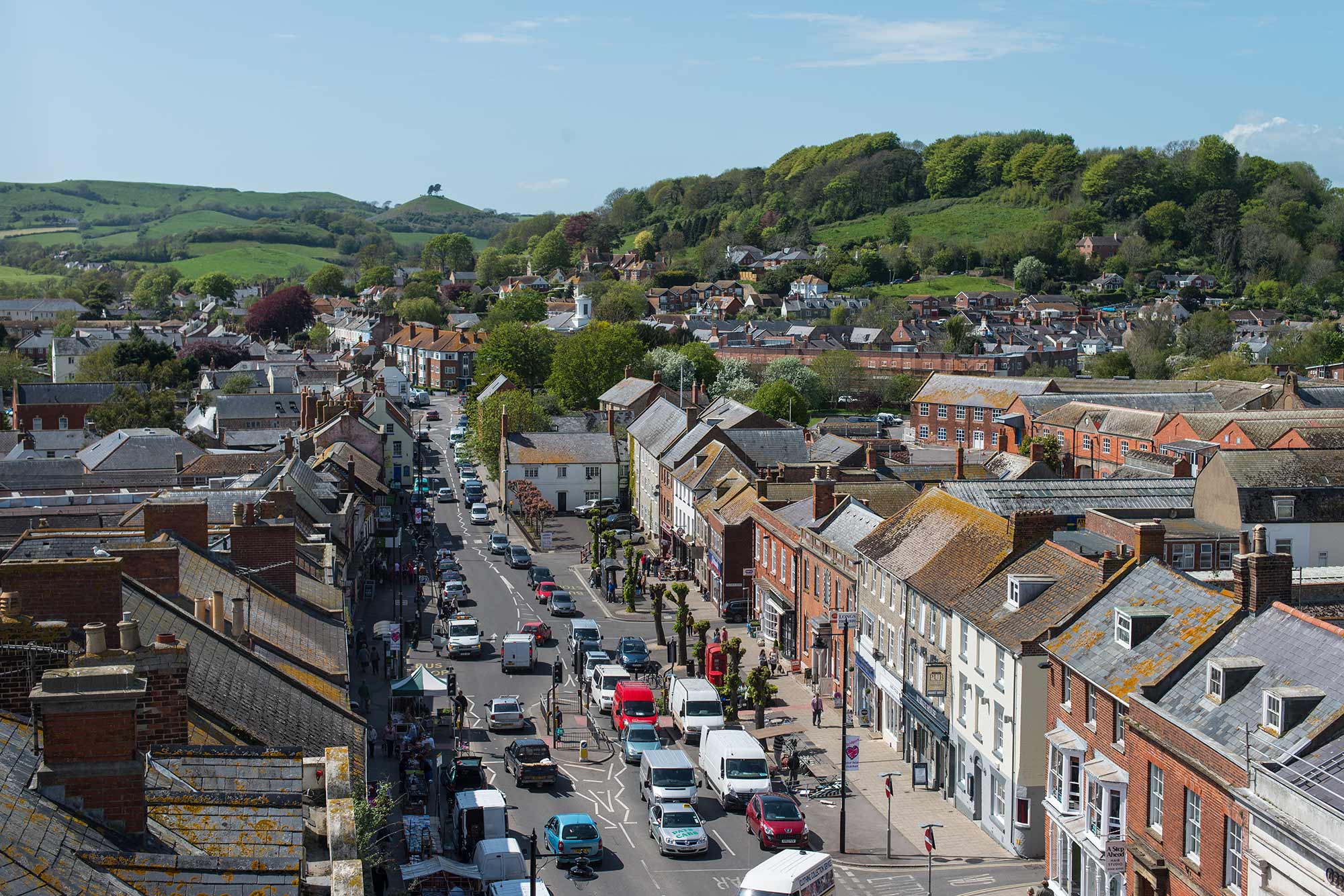 Bridport's West Street From The Clock Tower